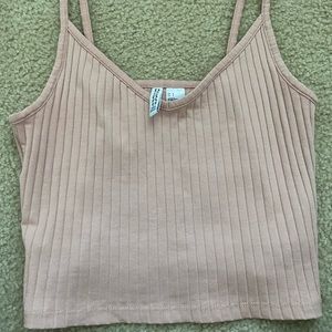 Divided ribbed cropped cami